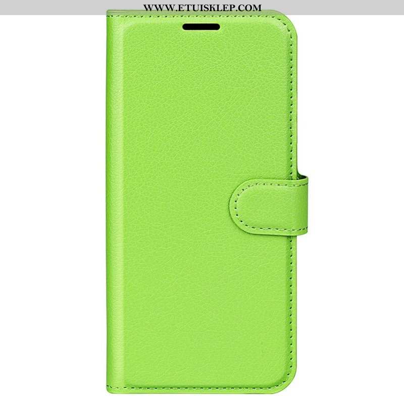 Etui Folio do Samsung Galaxy S23 Ultra 5G Klasyczny Efekt Skóry Liczi